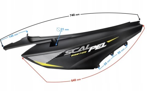 OBUDOWA TYLNA PRAWA CZARNA SCALPEL Martinelli