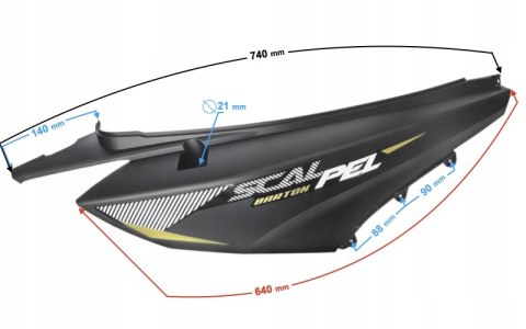 OBUDOWA TYLNA PRAWA GRAFITOWA SCALPEL Martinelli