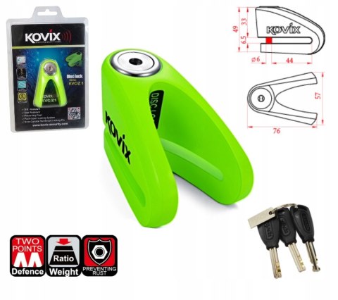 BLOKADA TARCZY HAMULCOWEJ KOVIX KVC/Z1 FLUO ZIELON Martinelli