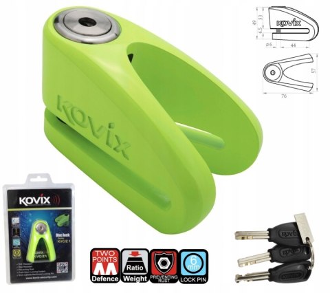 BLOKADA TARCZY HAMULCOWEJ KOVIX KVC/Z1 FLUO ZIELON Martinelli