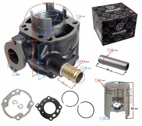 CYLINDER 50CC 2T MORETTI DO SKUTERA KATANA CHŁODZO Martinelli