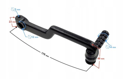 DŹWIGNIA ROZRUSZNIKA NOŻNEGO DO SKUTERA 4T / KOLOR Martinelli