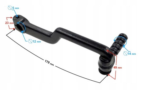 DŹWIGNIA ROZRUSZNIKA NOŻNEGO DO SKUTERA 4T / KOLOR Martinelli