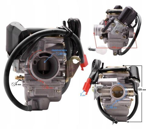 GAŹNIK GY6 I ATV 150CC 4T P.22 MM Martinelli