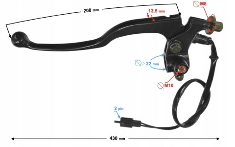 DŹWIGNIA SPRZĘGŁA SKUTER BARTON TRAVEL 125 MORETTI Martinelli