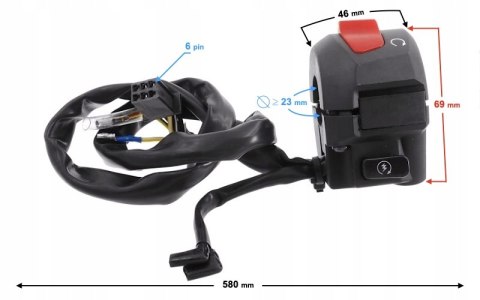 PRZEŁĄCZNIK ZESPOLONY PRAWY MOTOCYKL TZ 125 BARTON Martinelli